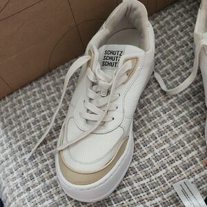 SCHUTZ Women's Ivory and Beige Sneakers